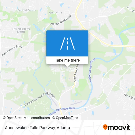 Anneewakee Falls Parkway map