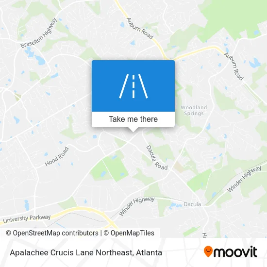 Apalachee Crucis Lane Northeast map