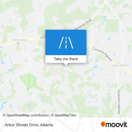 Arbor Shoals Drive map