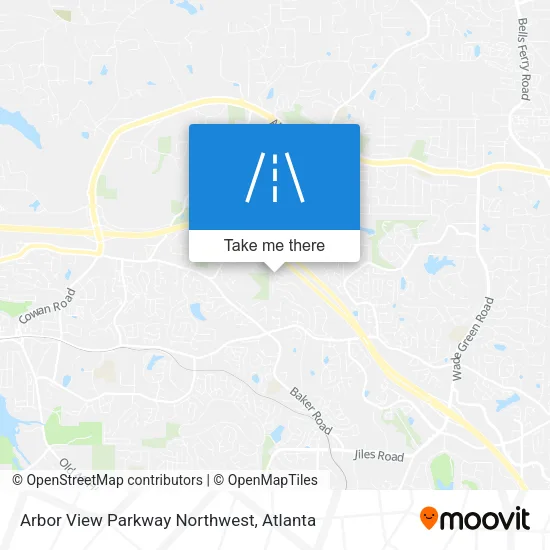 Arbor View Parkway Northwest map