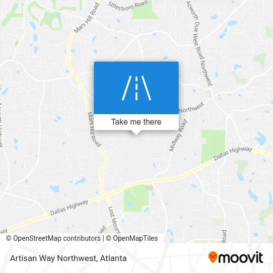 Artisan Way Northwest map