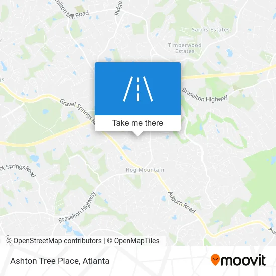 Ashton Tree Place map