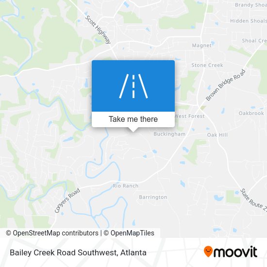 Bailey Creek Road Southwest map