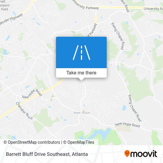 Barrett Bluff Drive Southeast map