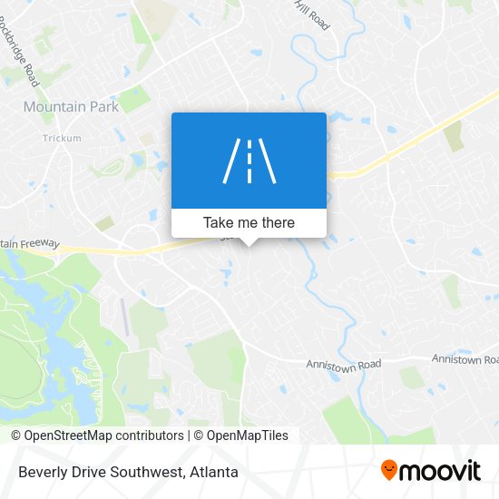 Beverly Drive Southwest map
