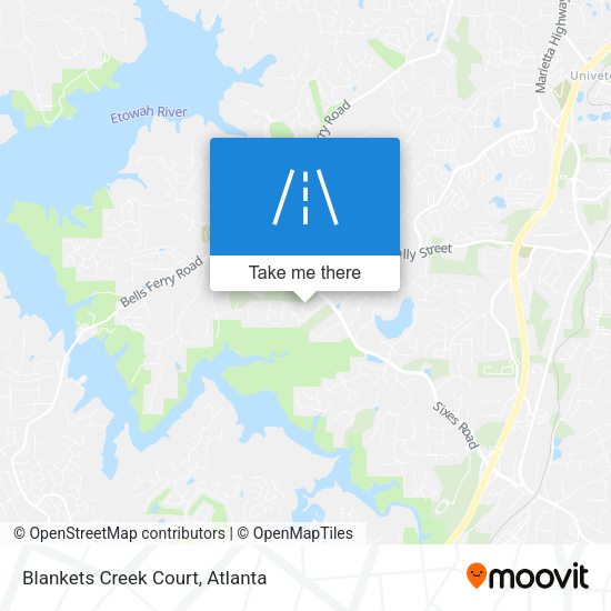 Mapa de Blankets Creek Court