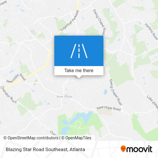 Blazing Star Road Southeast map