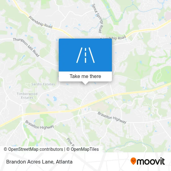 Brandon Acres Lane map