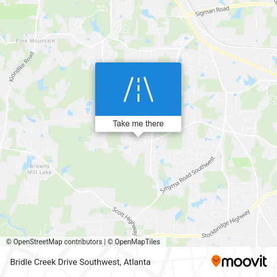 Bridle Creek Drive Southwest map
