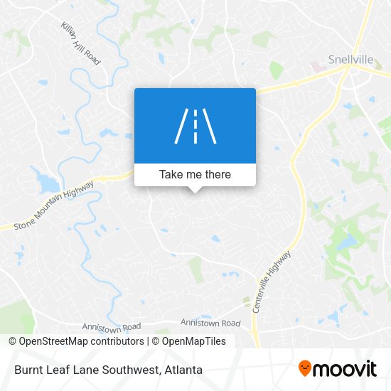 Burnt Leaf Lane Southwest map