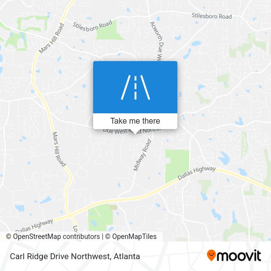 Carl Ridge Drive Northwest map