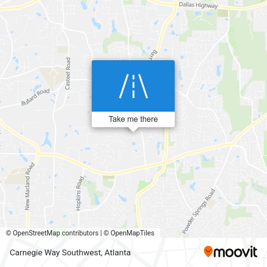 Carnegie Way Southwest map