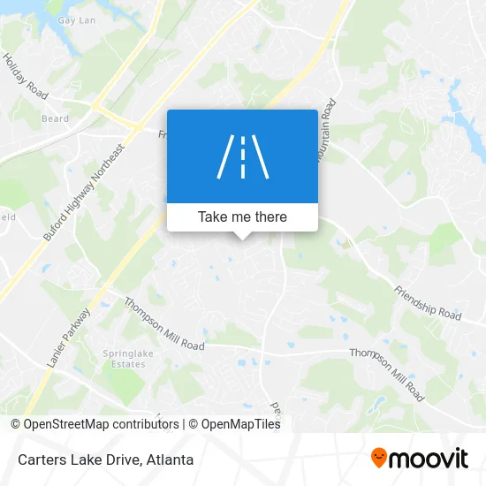 Carters Lake Drive map