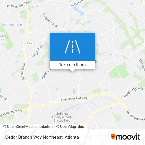 Cedar Branch Way Northeast map