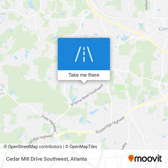 Cedar Mill Drive Southwest map