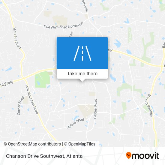 Chanson Drive Southwest map