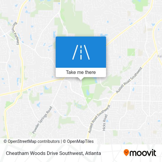 Cheatham Woods Drive Southwest map