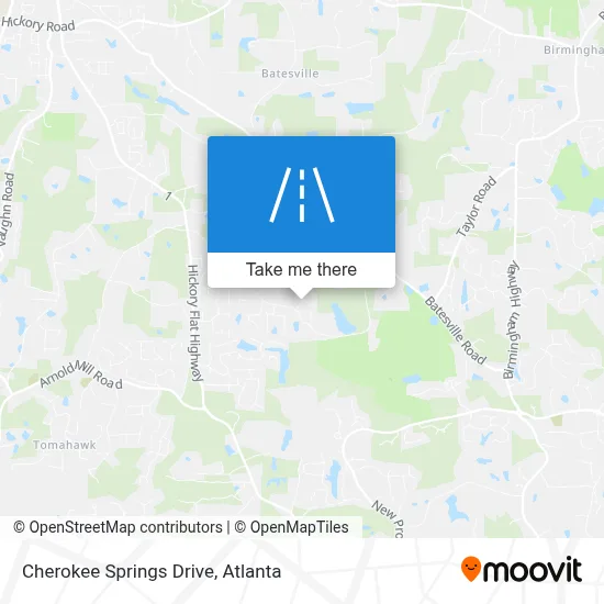Cherokee Springs Drive map