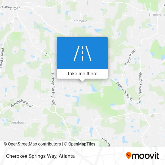 Cherokee Springs Way map