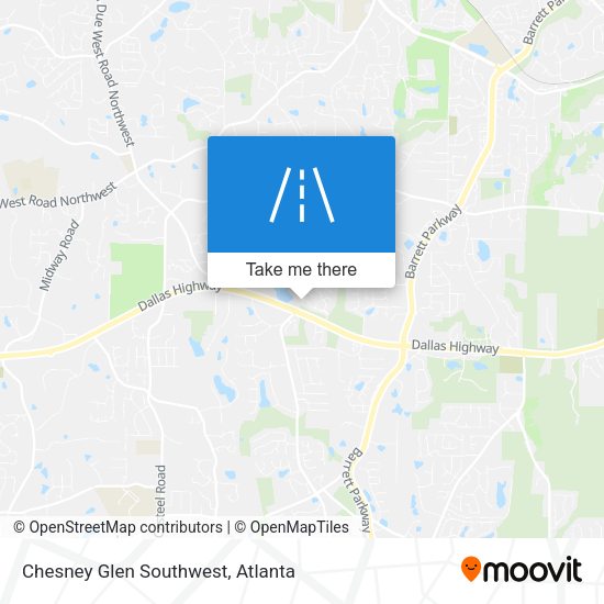 Chesney Glen Southwest map