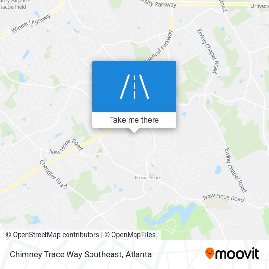 Chimney Trace Way Southeast map