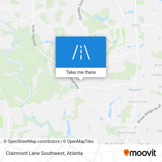 Clairmont Lane Southwest map