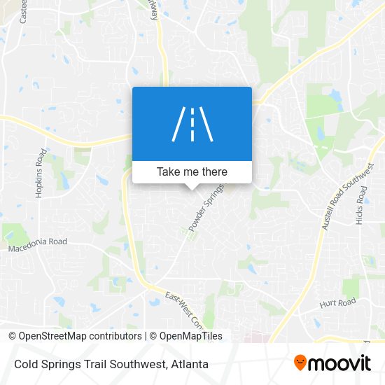Mapa de Cold Springs Trail Southwest