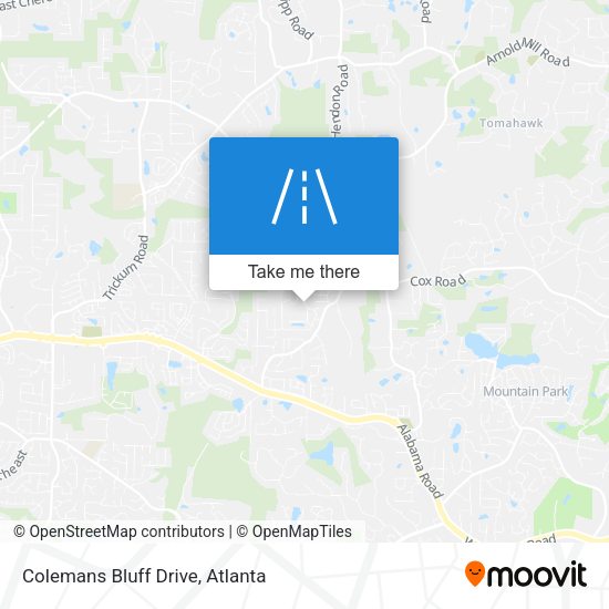 Mapa de Colemans Bluff Drive