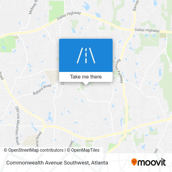 Commonwealth Avenue Southwest map