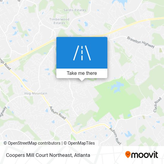 Mapa de Coopers Mill Court Northeast