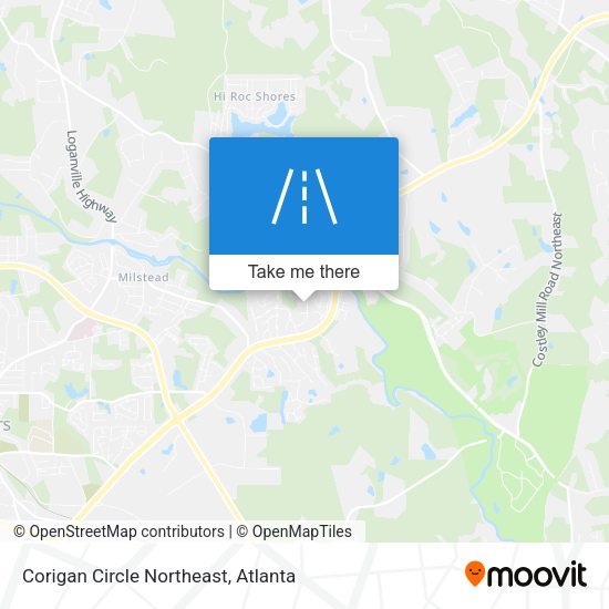 Corigan Circle Northeast map