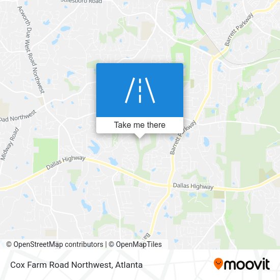 Cox Farm Road Northwest map
