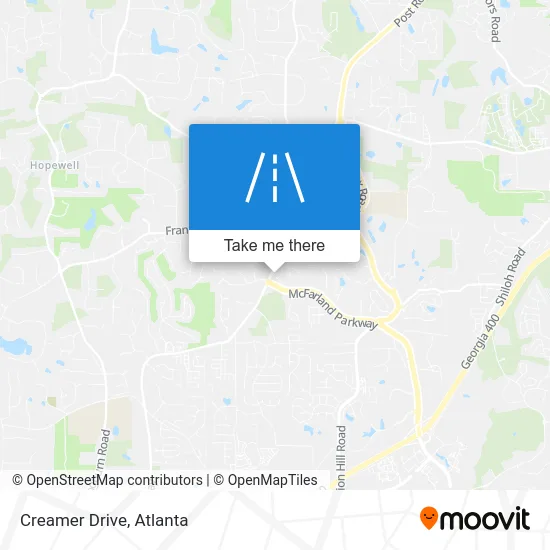 Creamer Drive map