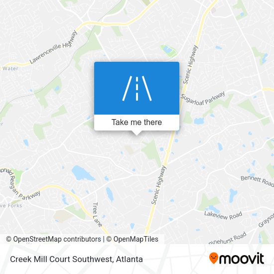 Mapa de Creek Mill Court Southwest