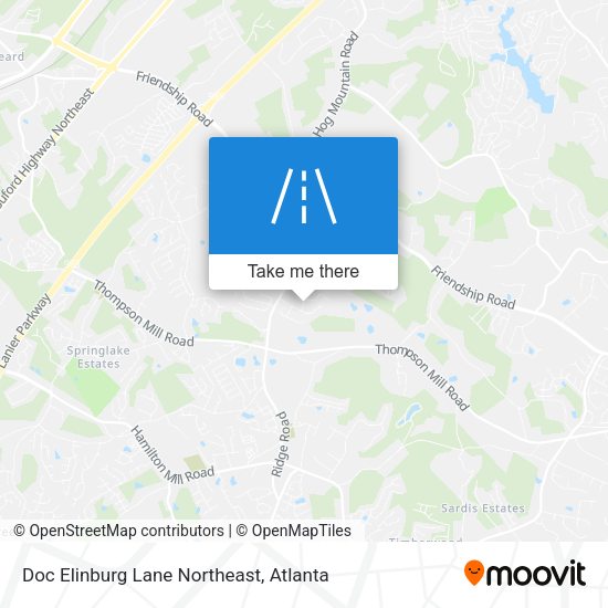 Doc Elinburg Lane Northeast map