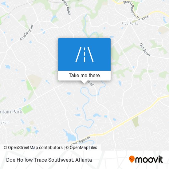 Doe Hollow Trace Southwest map