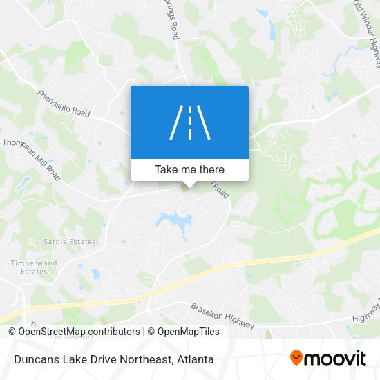 Duncans Lake Drive Northeast map