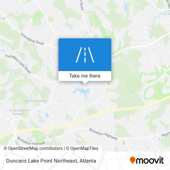 Duncans Lake Point Northeast map