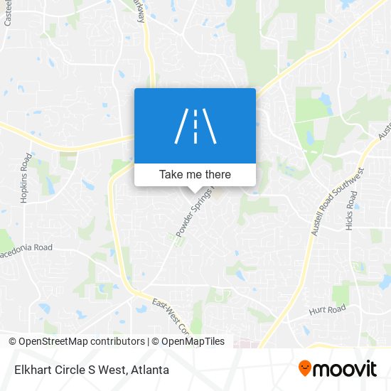 Elkhart Circle S West map