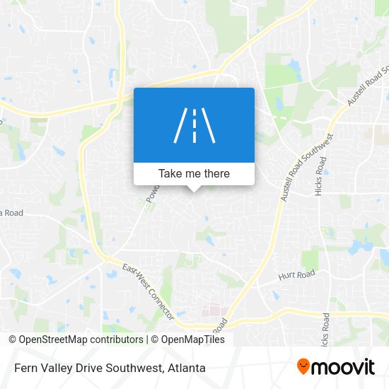Fern Valley Drive Southwest map