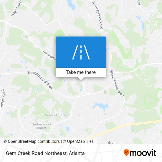 Gem Creek Road Northeast map