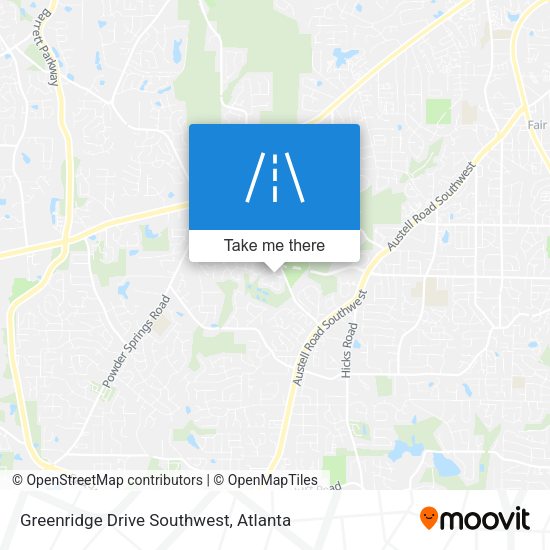 Greenridge Drive Southwest map