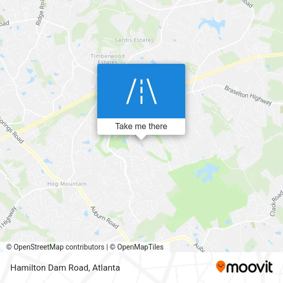 Hamilton Dam Road map
