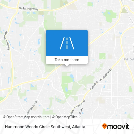 Hammond Woods Circle Southwest map