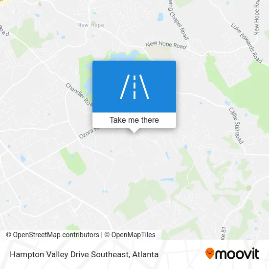 Hampton Valley Drive Southeast map