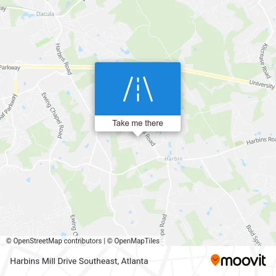 Harbins Mill Drive Southeast map