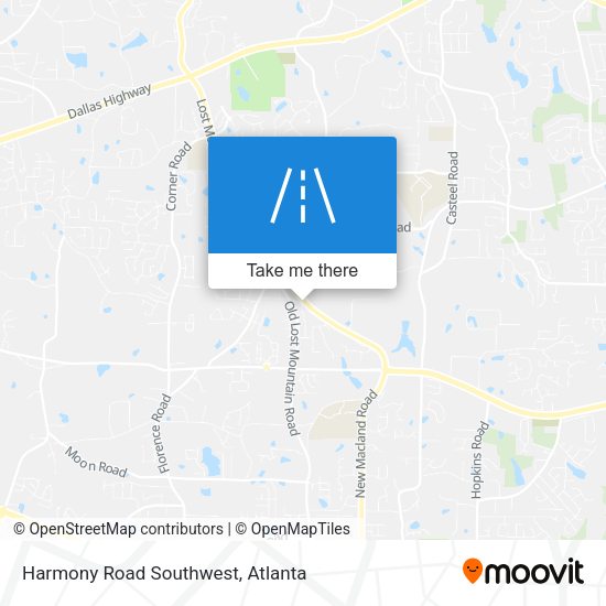 Harmony Road Southwest map