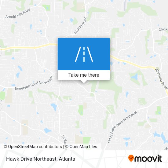 Hawk Drive Northeast map