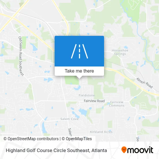 Highland Golf Course Circle Southeast map