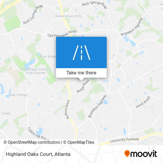Mapa de Highland Oaks Court